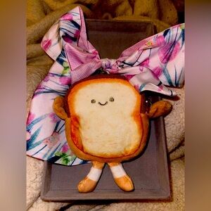 Mr. Toasty Coin Purse with Pink Tulips Twilly. New.